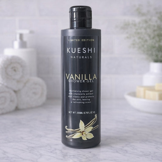 Kueshi Naturals Vanilla Shower Gel 200ml- Chamomile Extract Hydrating Body Wash