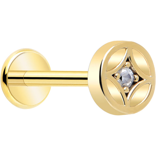 18G 5/16 CZ Gem Star Threadless Push In Labret Monroe Tragus