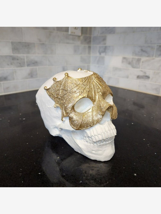 Gold Masquerade Mask Skull Gothic Halloween Décor