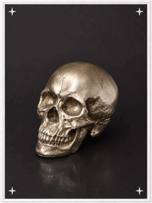 Metallic Champagne Skull Gothic Halloween Tabletop Décor