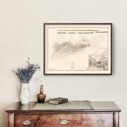 Vintage Nautical Map of St. Croix 1958