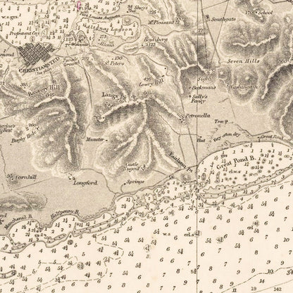 Vintage Nautical Map of St. Croix 1958