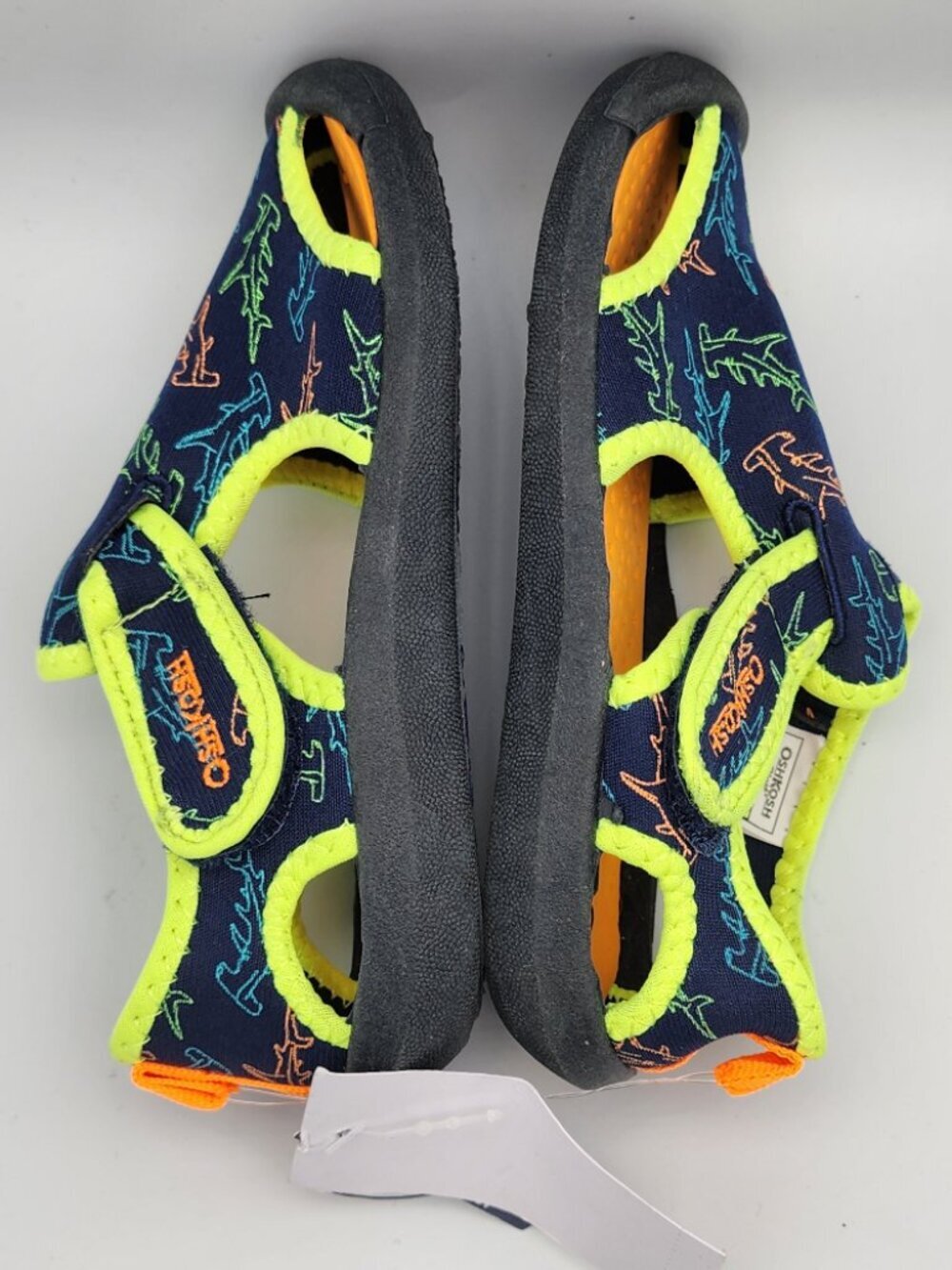 Neon Shark Print Water Sandals | Kid's 9 NWT