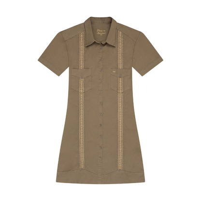 Tejas Guayabera Dress - Agave Oro