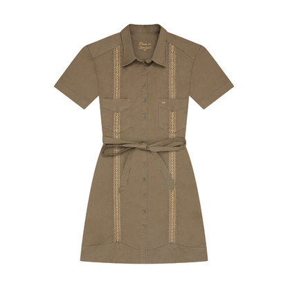 Tejas Guayabera Dress - Agave Oro