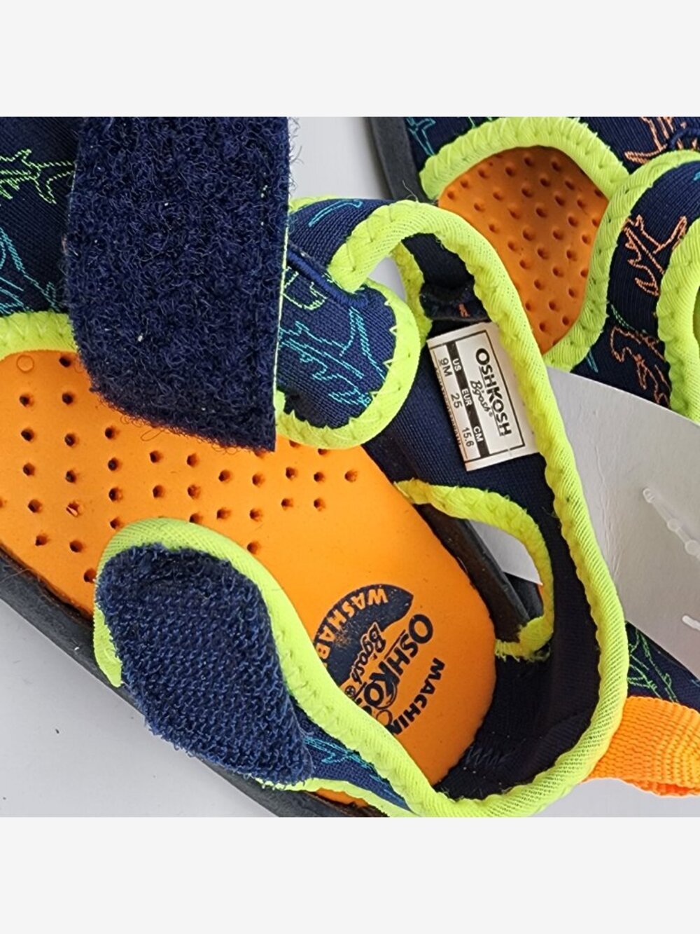 Neon Shark Print Water Sandals | Kid's 9 NWT