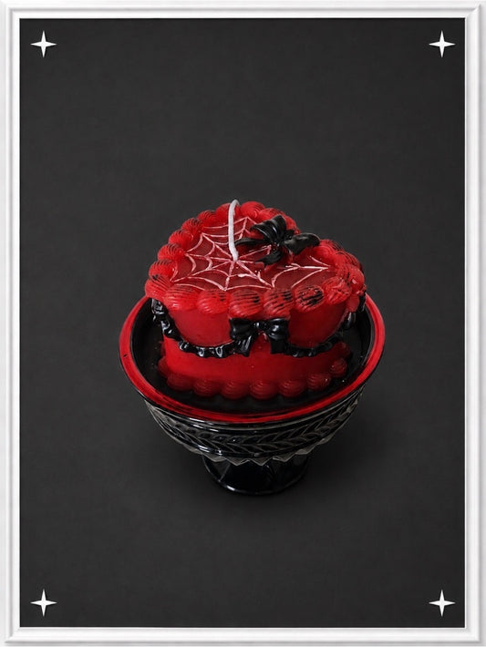Gothic Glam Cake Candle with Pedestal Holder