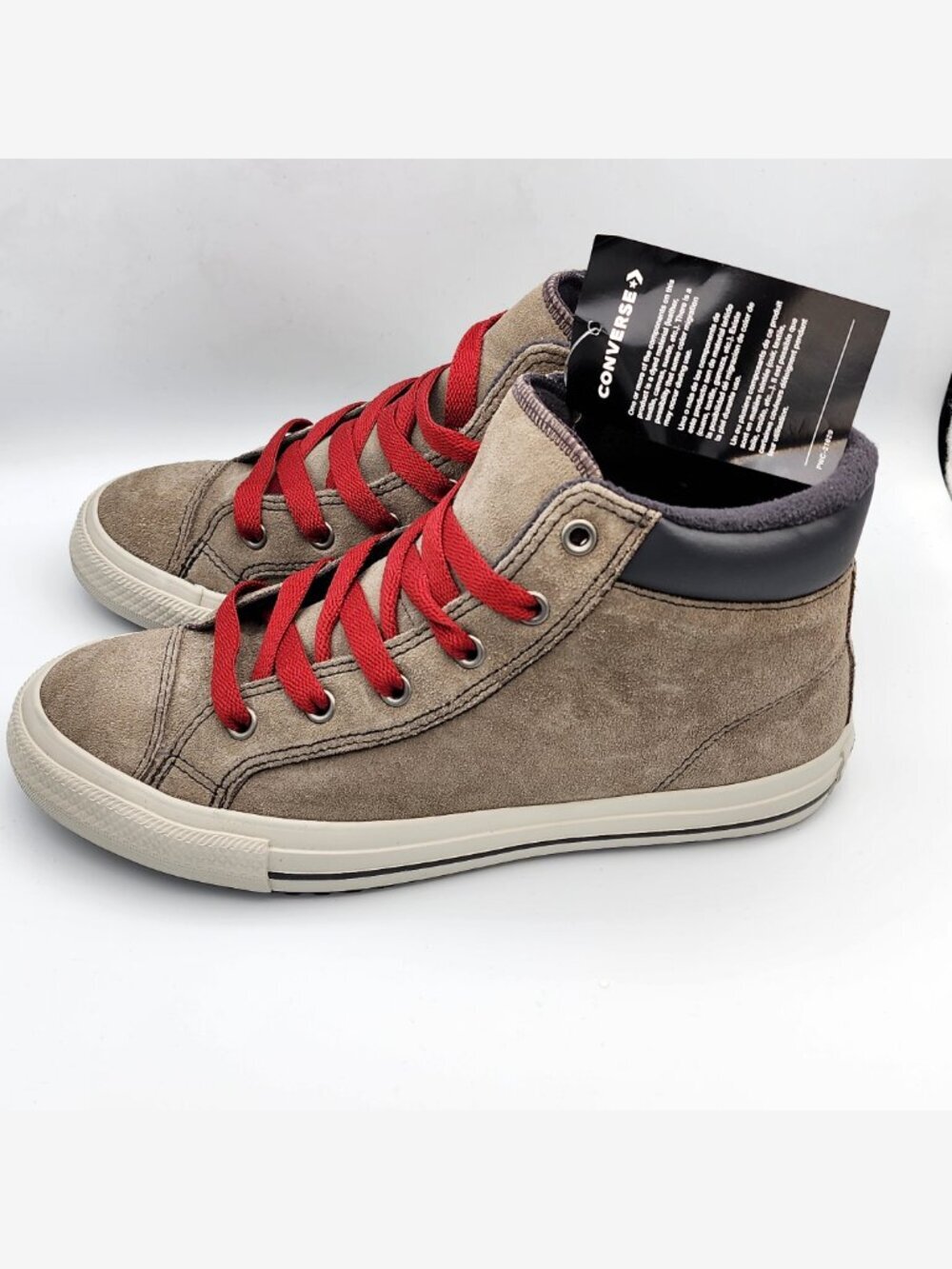 Taupe/Red Converse High Street Sneakers | Boys 5/Women's 6.5