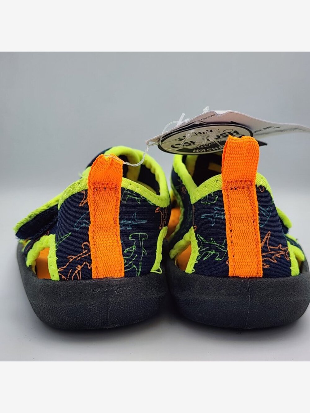 Neon Shark Print Water Sandals | Kid's 9 NWT