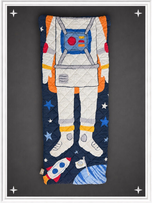 Kids Space Rocket Astronaut Quilted Sleeping Bag