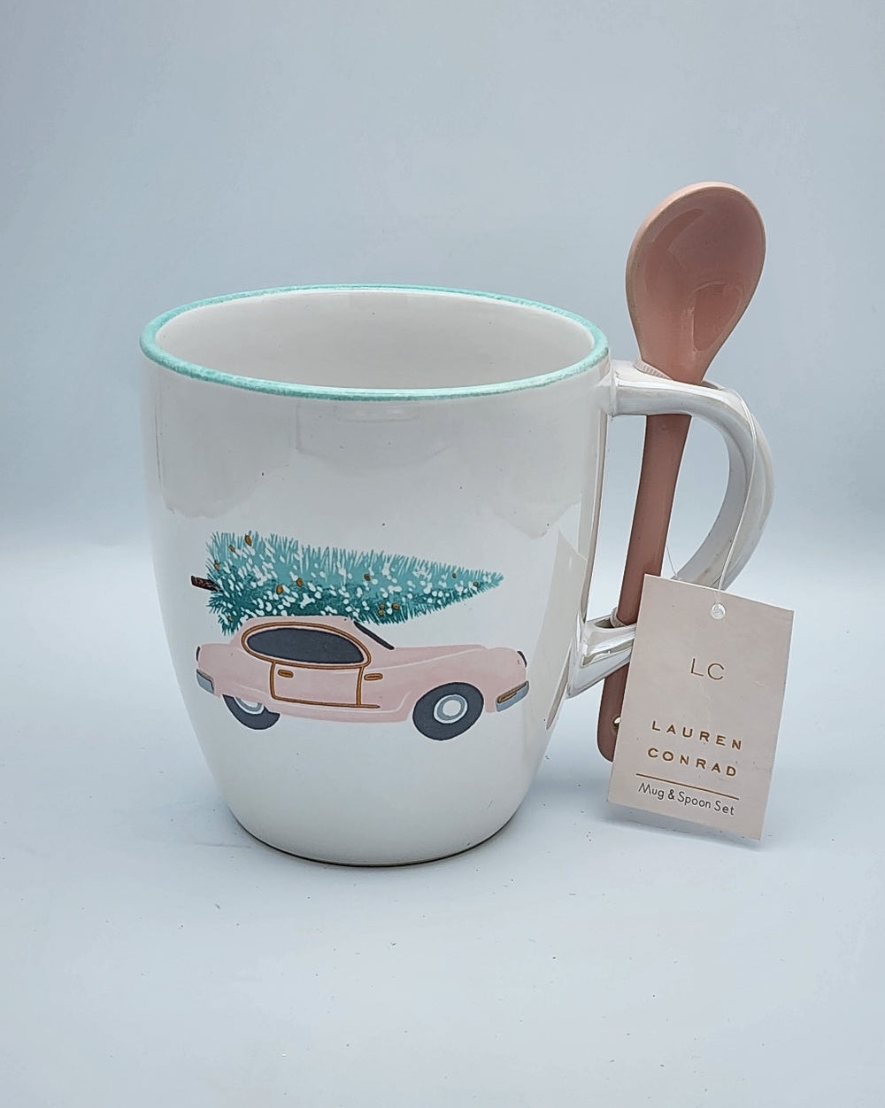 Holiday Classic Car Mug w/ Spoon