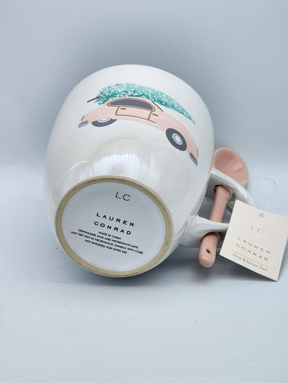 Holiday Classic Car Mug w/ Spoon