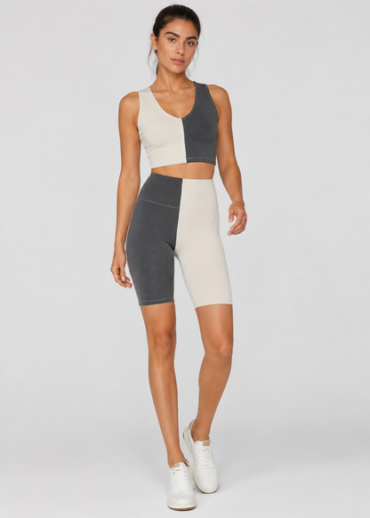 Coastal Contour Two-Tone Biker Shorts
