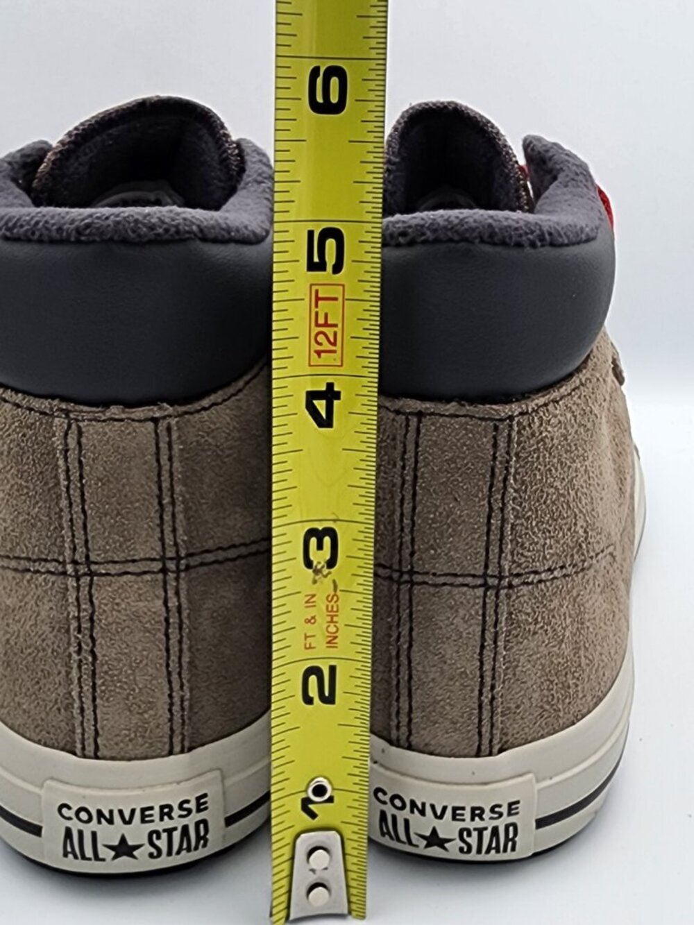 Taupe/Red Converse High Street Sneakers | Boys 5/Women's 6.5