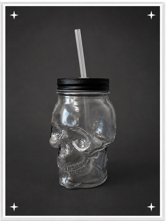 Glass Skull Mason Jar Tumbler