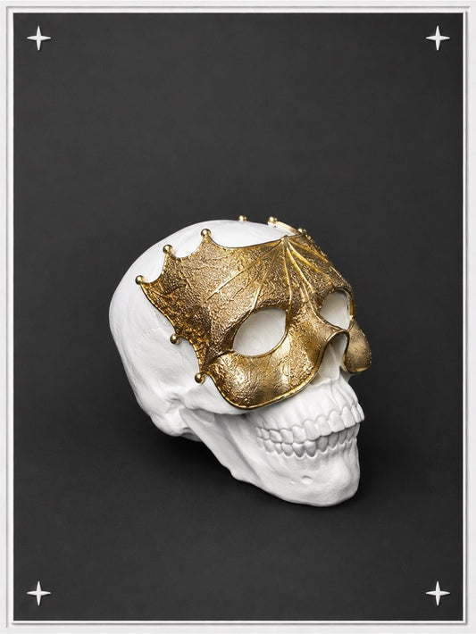 Gold Masquerade Mask Skull Gothic Halloween Décor