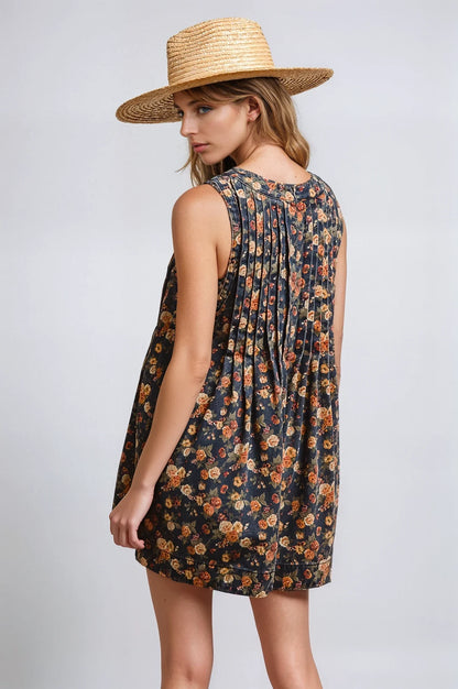 Vintage Moody Bloom Denim Romper