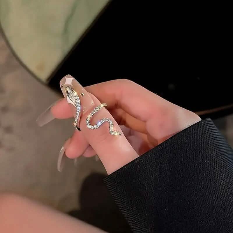 Crystal Wrapped Serpent Adjustable Ring