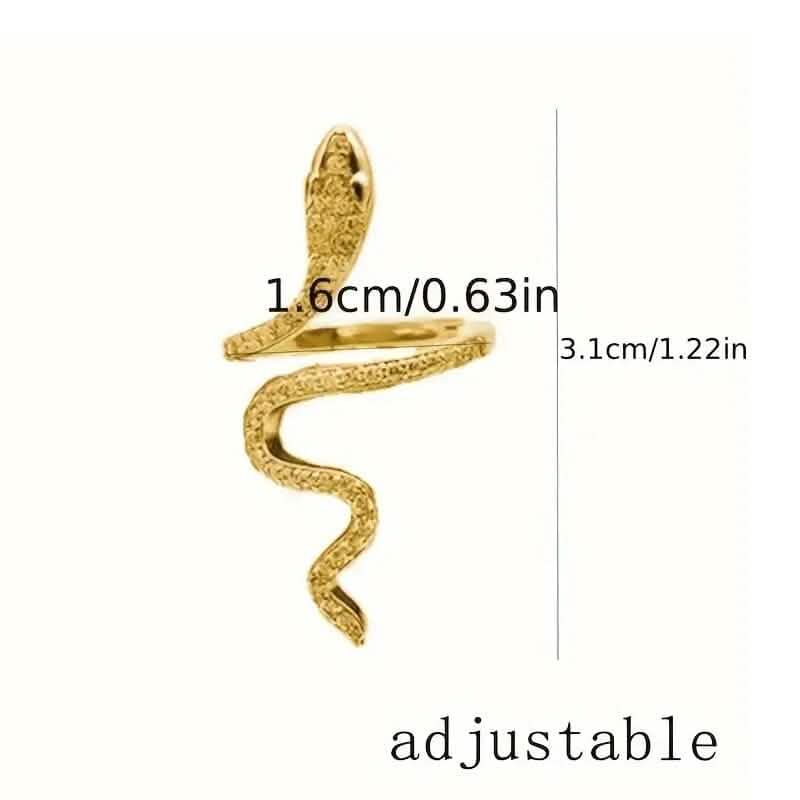 Crystal Wrapped Serpent Adjustable Ring