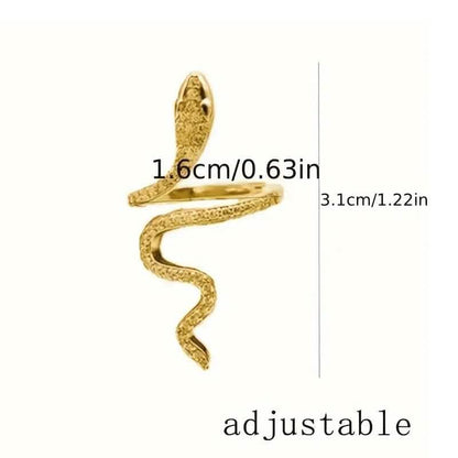 Crystal Wrapped Serpent Adjustable Ring