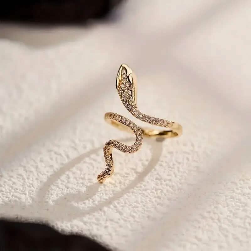 Crystal Wrapped Serpent Adjustable Ring