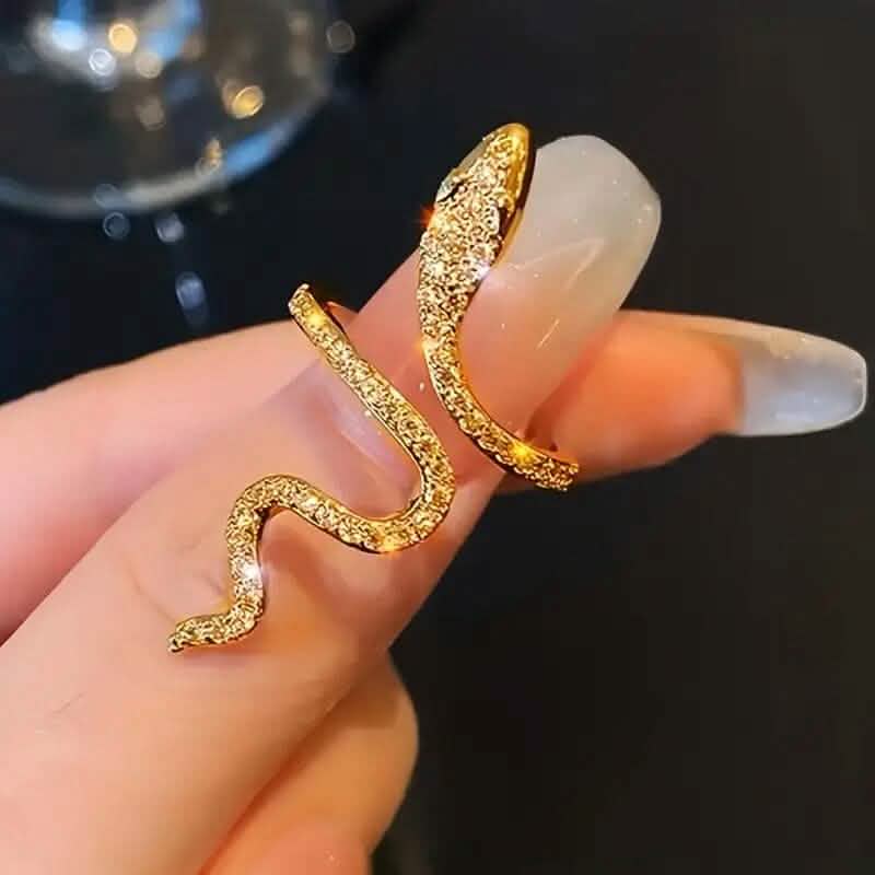 Crystal Wrapped Serpent Adjustable Ring