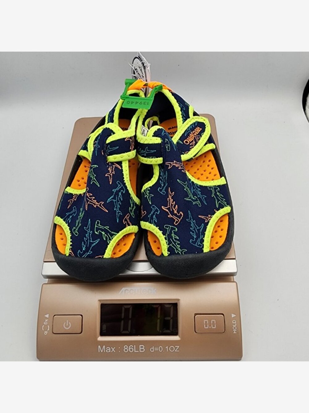 Neon Shark Print Water Sandals | Kid's 9 NWT
