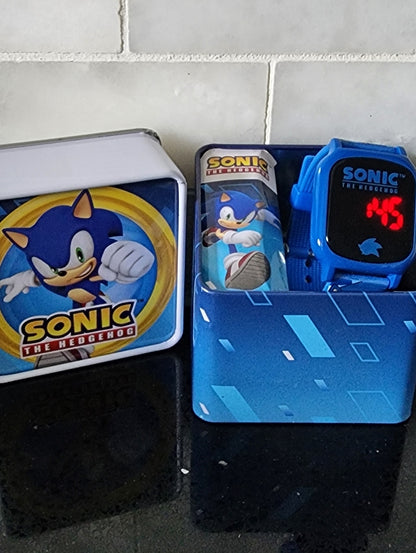 💫 Sonic The Hedgehog Kids Headphones & Digital Watch Set - NWT