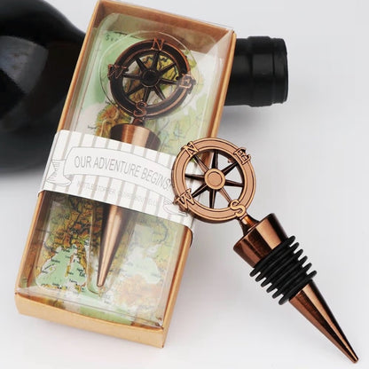 🍾 10pc Compass Bottle Stopper Party Facors- “Our Adventure Begins!”- NWT